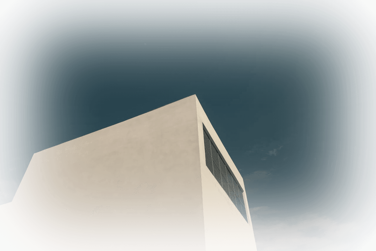 Minimalist modern architecture against the sky